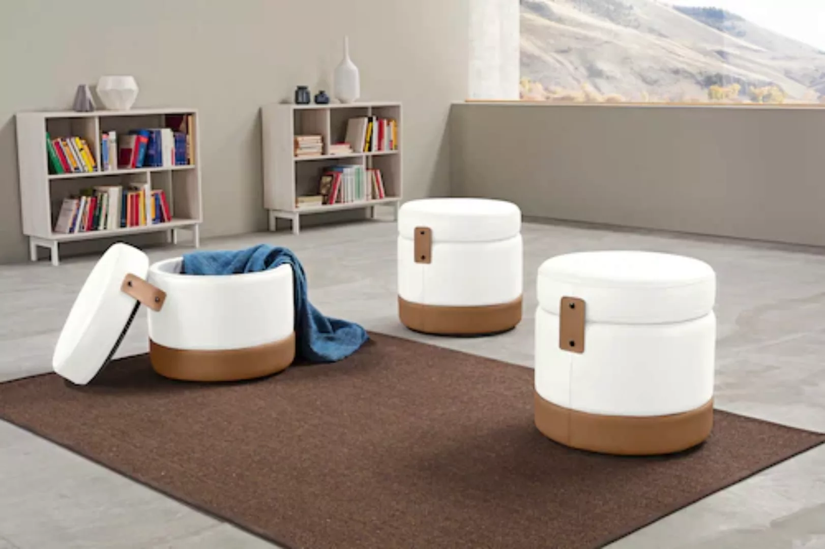 Egoitaliano Hocker »Tonder, Designhocker als Blickfang mit tollen Details«, günstig online kaufen
