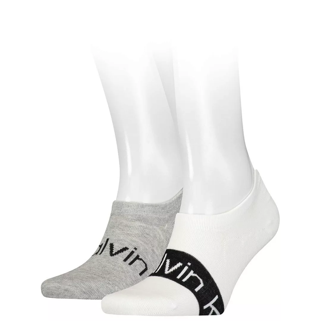 Calvin Klein Footie High Cut Logo Ribbon Socken 2 Paare EU 43-46 White günstig online kaufen