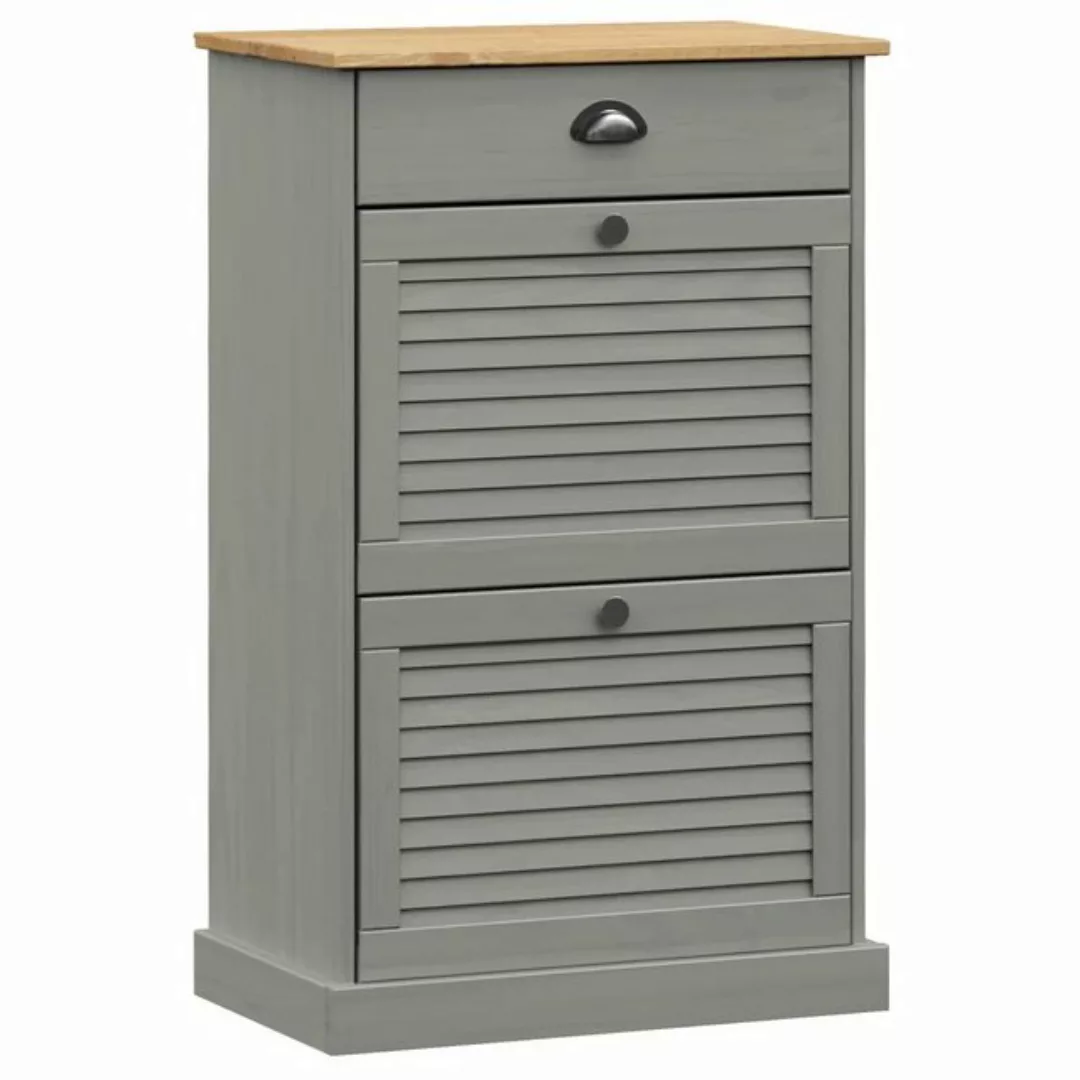 furnicato Schuhschrank VIGO 60x35x96 cm Grau Massivholz Kiefer (1-St) günstig online kaufen