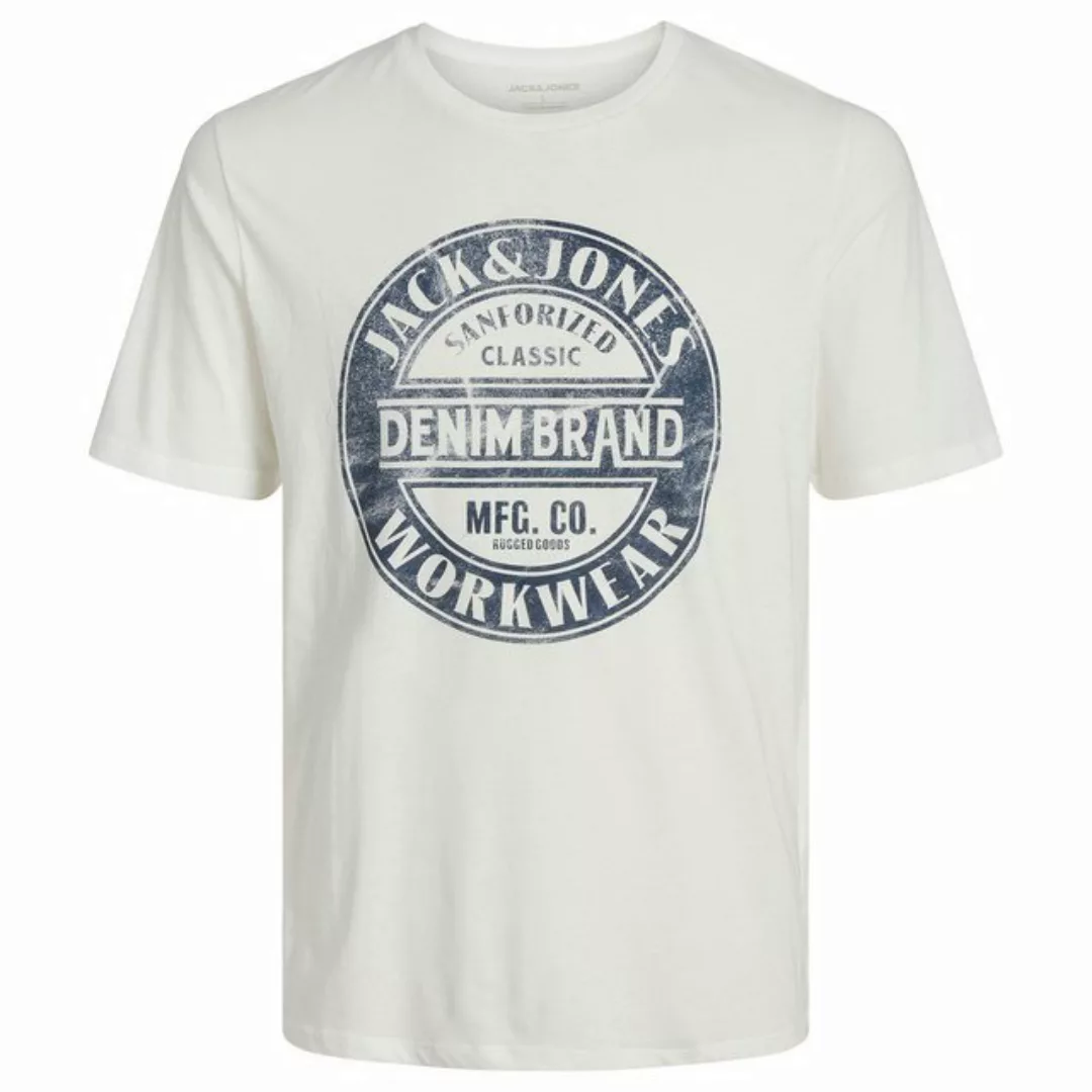 Jack & Jones Rundhalsshirt Jack&Jones XXL T-Shirt offwhite Logoprint JJJEAN günstig online kaufen