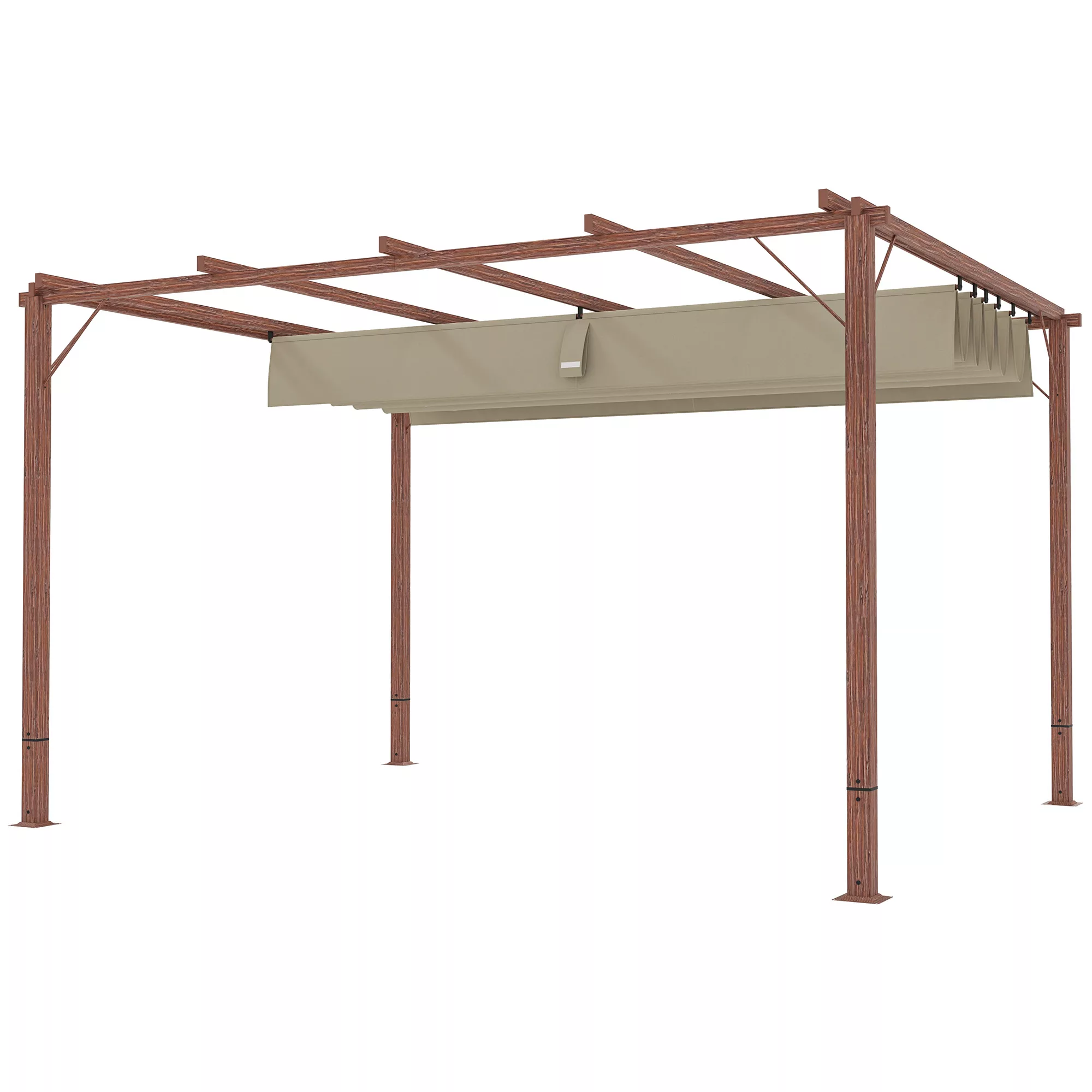 Outsunny Pergola ca. 3x4m Garten Pavillon mit magnetischen Pad, Terrassenda günstig online kaufen