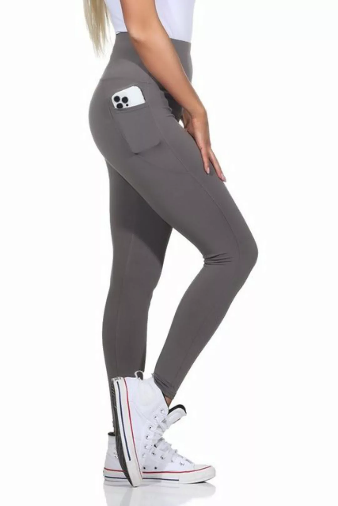 CLEO STYLE Leggings Damen Leggings 9007 S/M Dunkelgrau 9007 günstig online kaufen