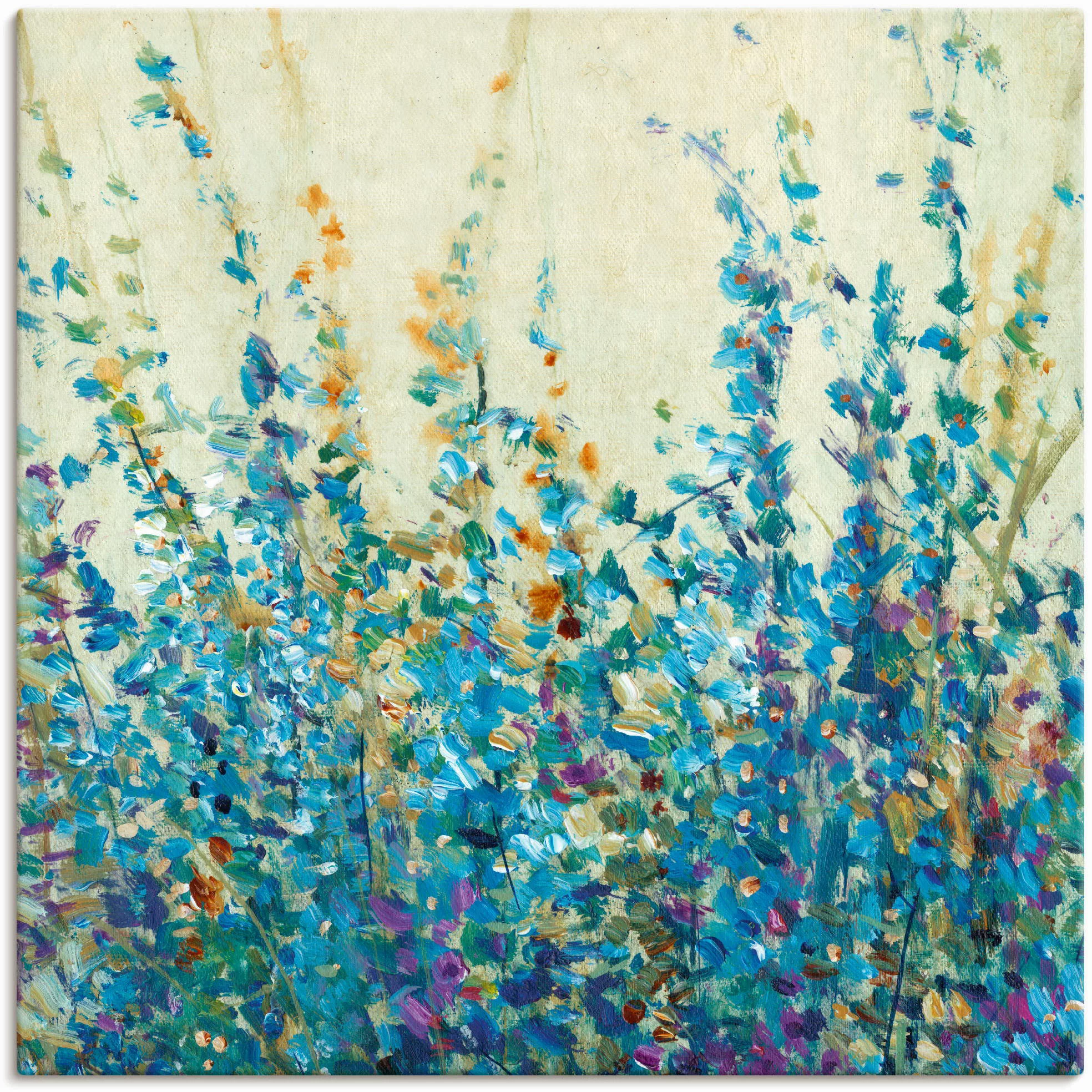 Artland Wandbild "Blautöne II", Blumenwiese, (1 St.), als Leinwandbild, Wan günstig online kaufen