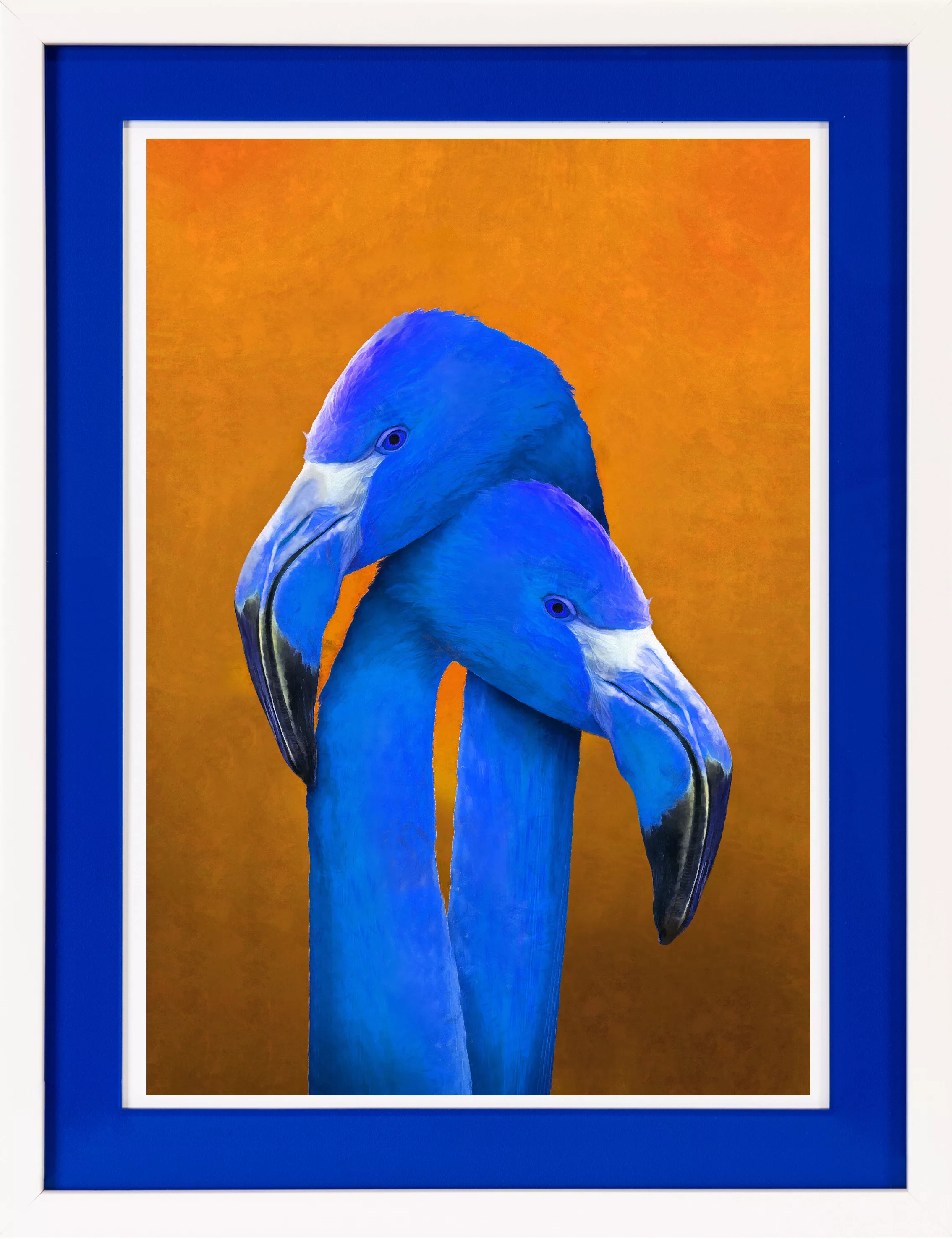 queence Bild mit Rahmen "Flamingo, Liebe, blau", Flamingos, (1 St.), Poster günstig online kaufen