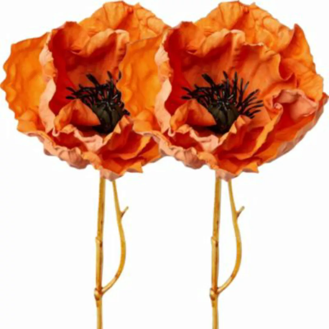 Kunstpflanze Mohnblume 2er-Pack apricot günstig online kaufen