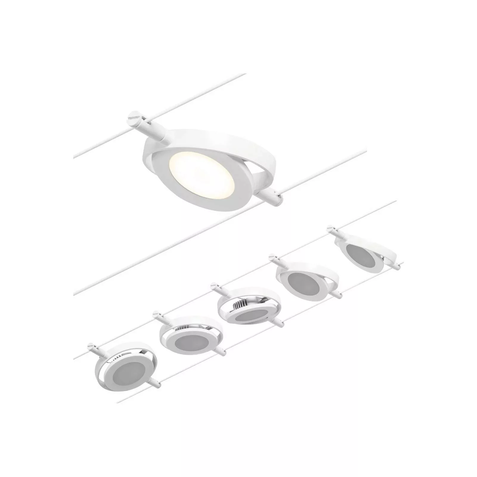 Paulmann Wire RoundMac LED-Seilsystem, 5-fl. weiß günstig online kaufen