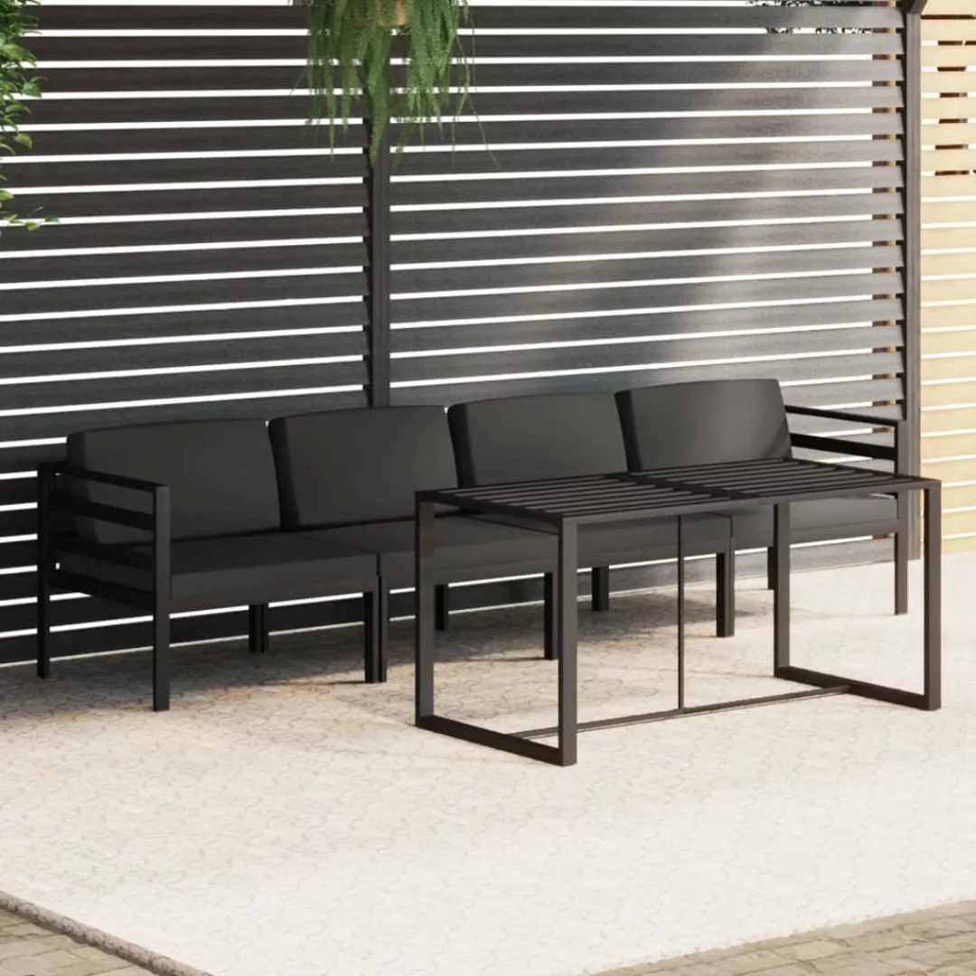 Vidaxl 5-tlg. Garten-lounge-set Mit Kissen Aluminium Anthrazit günstig online kaufen