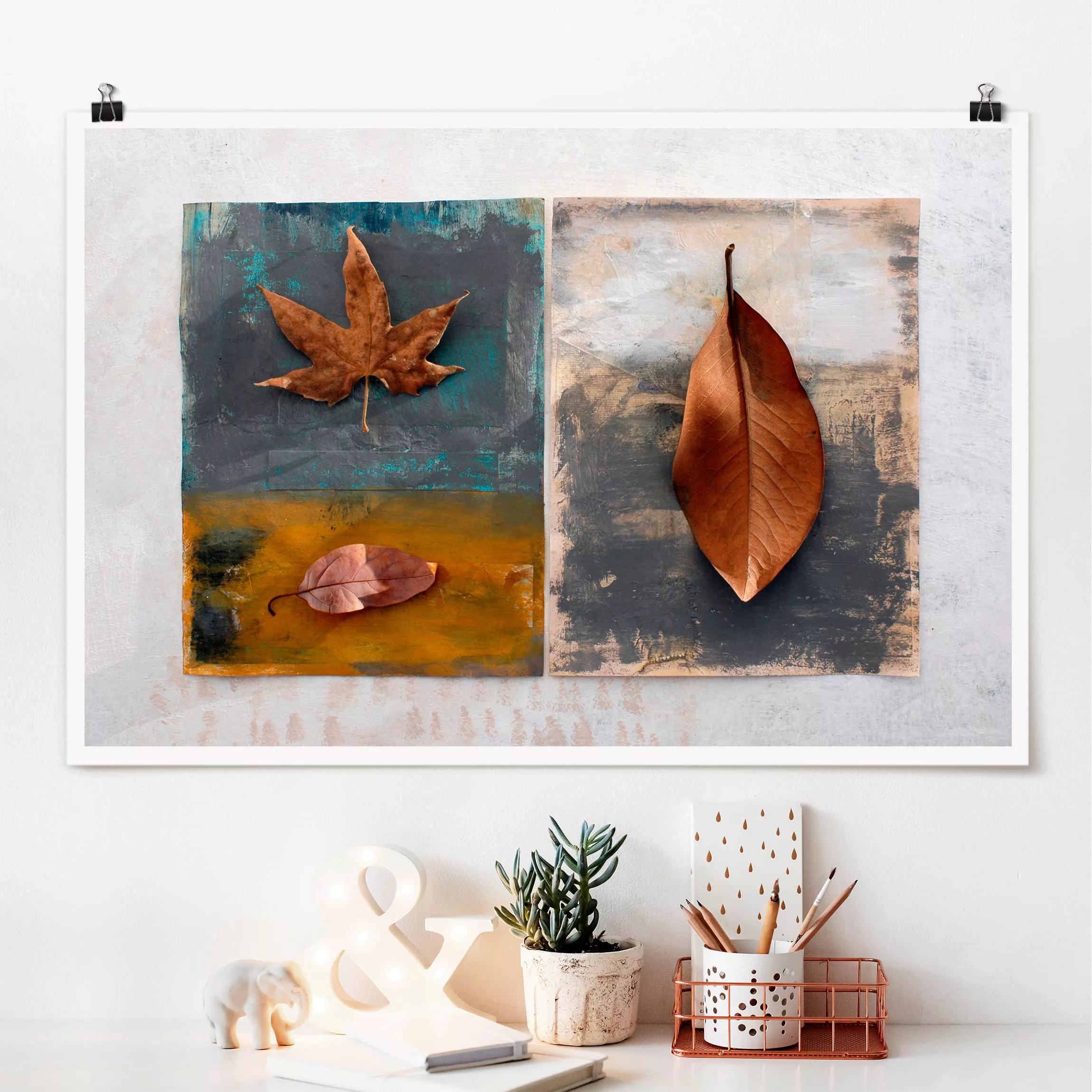 Poster Abstrakt - Querformat Leaves Stilllife günstig online kaufen