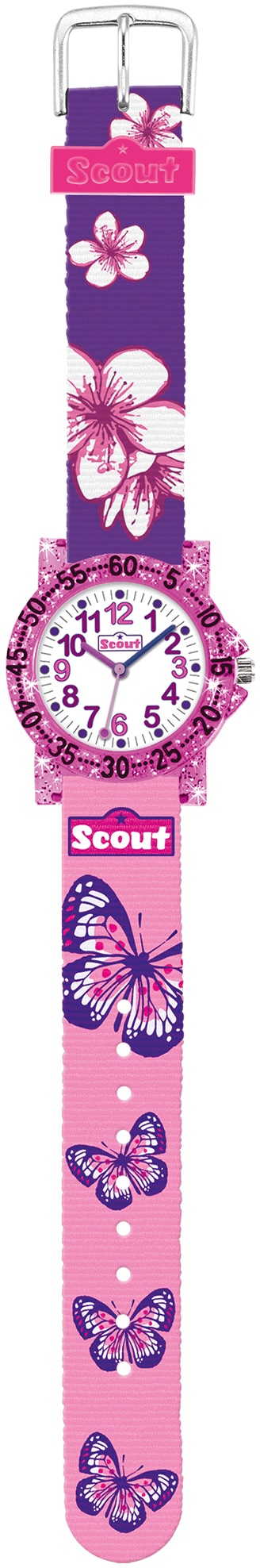 Scout Quarzuhr "The IT-Collection, 280375013", Lernuhr, Glitzer, Schmetterl günstig online kaufen