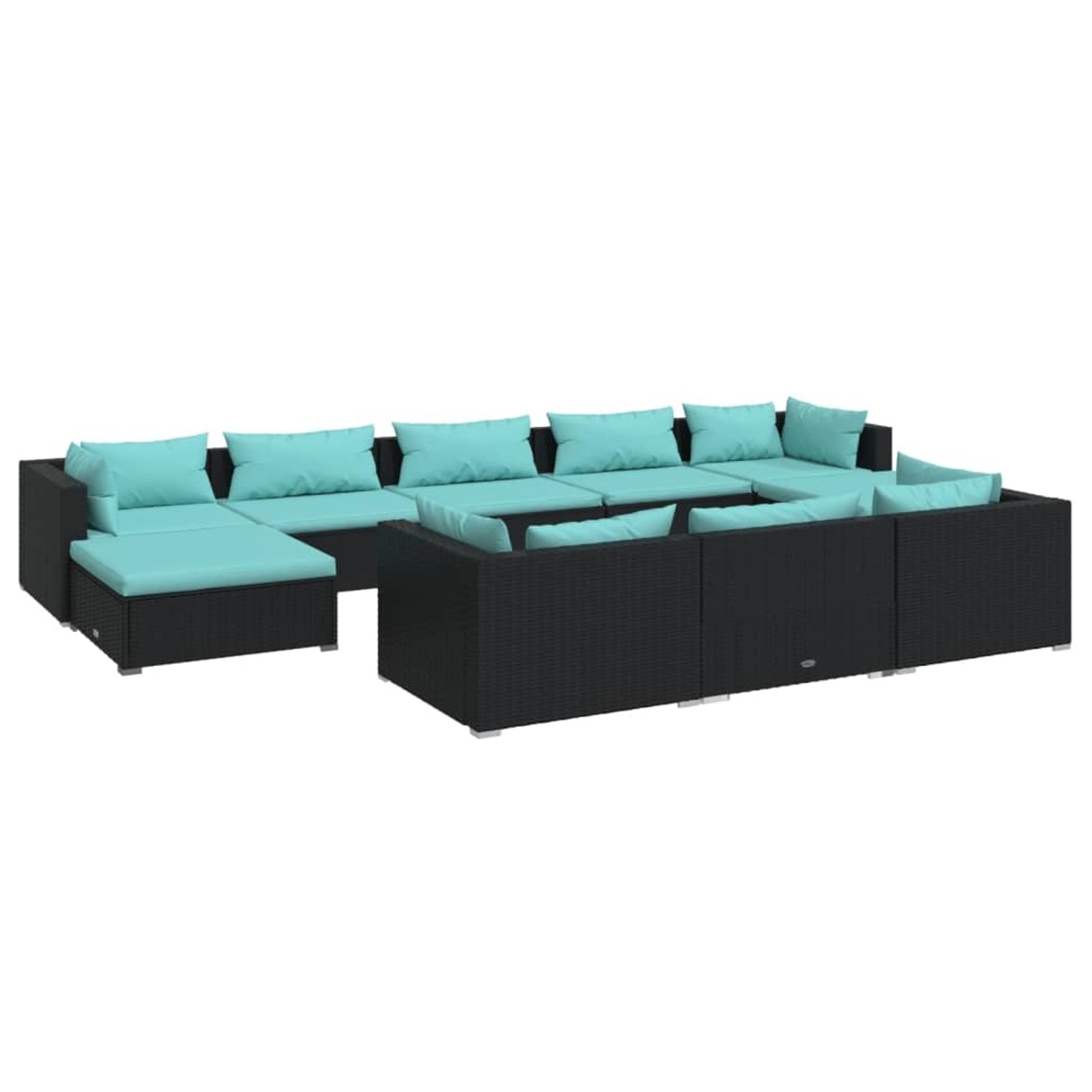 Vidaxl 10-tlg. Garten-lounge-set Mit Kissen Schwarz Poly Rattan günstig online kaufen