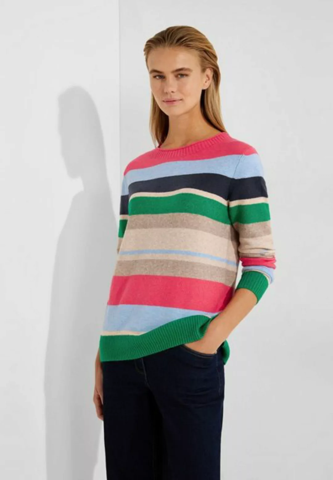 Cecil Strickpullover Cosy Streifenpullover Multicolor-Streifenmix günstig online kaufen