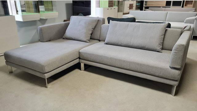 Rolf Benz Ecksofa Ecksofa SENTO 433 Rolf Benz Recamiere links Stoff hellgra günstig online kaufen