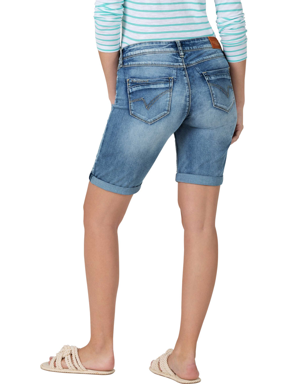 TIMEZONE Damen Jeans Short Slim NaliTZ - Slim Fit - Blau - Fresh Indigo Was günstig online kaufen