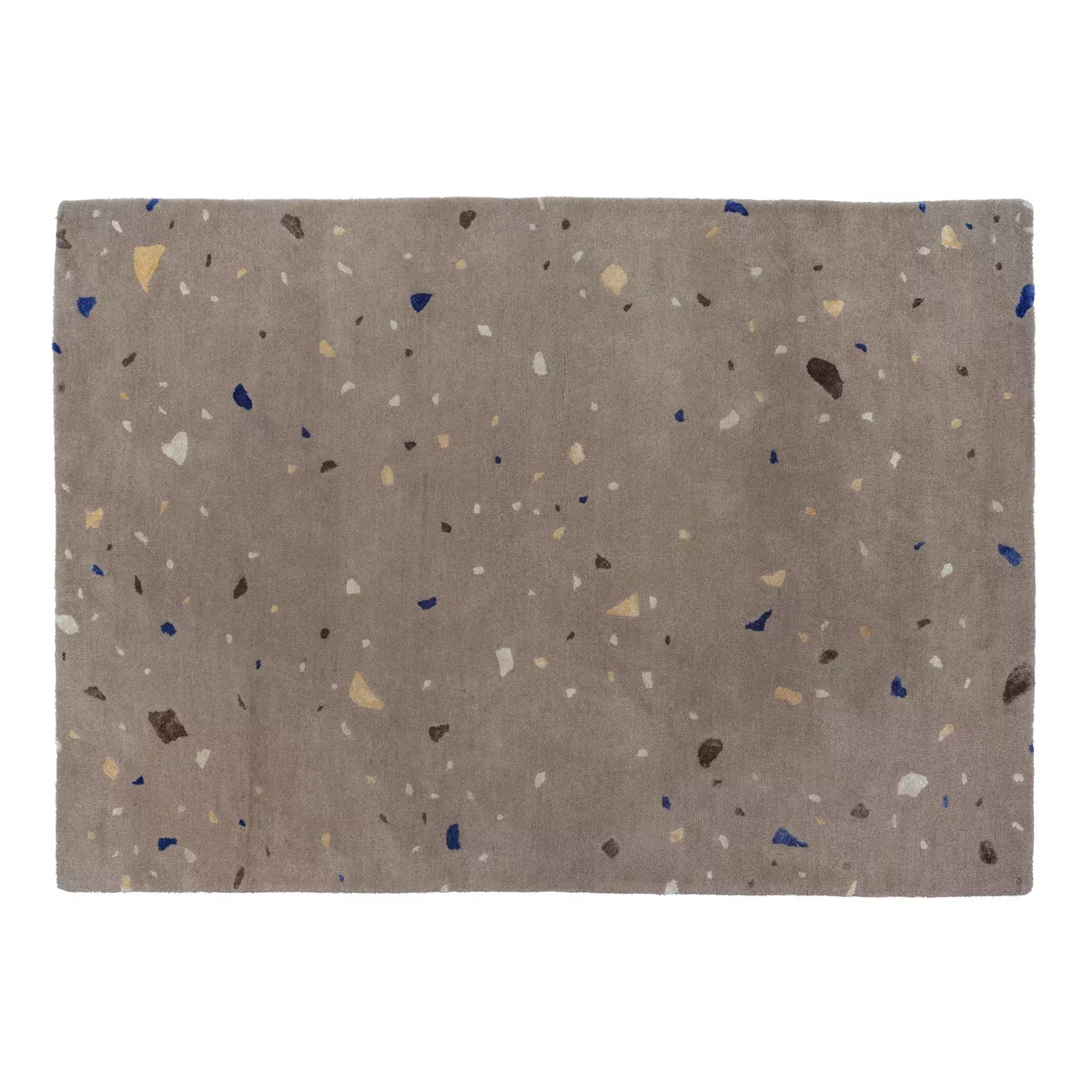 Terrazzo Wollteppich 140 x 200cm Carafe brown-blue spot günstig online kaufen