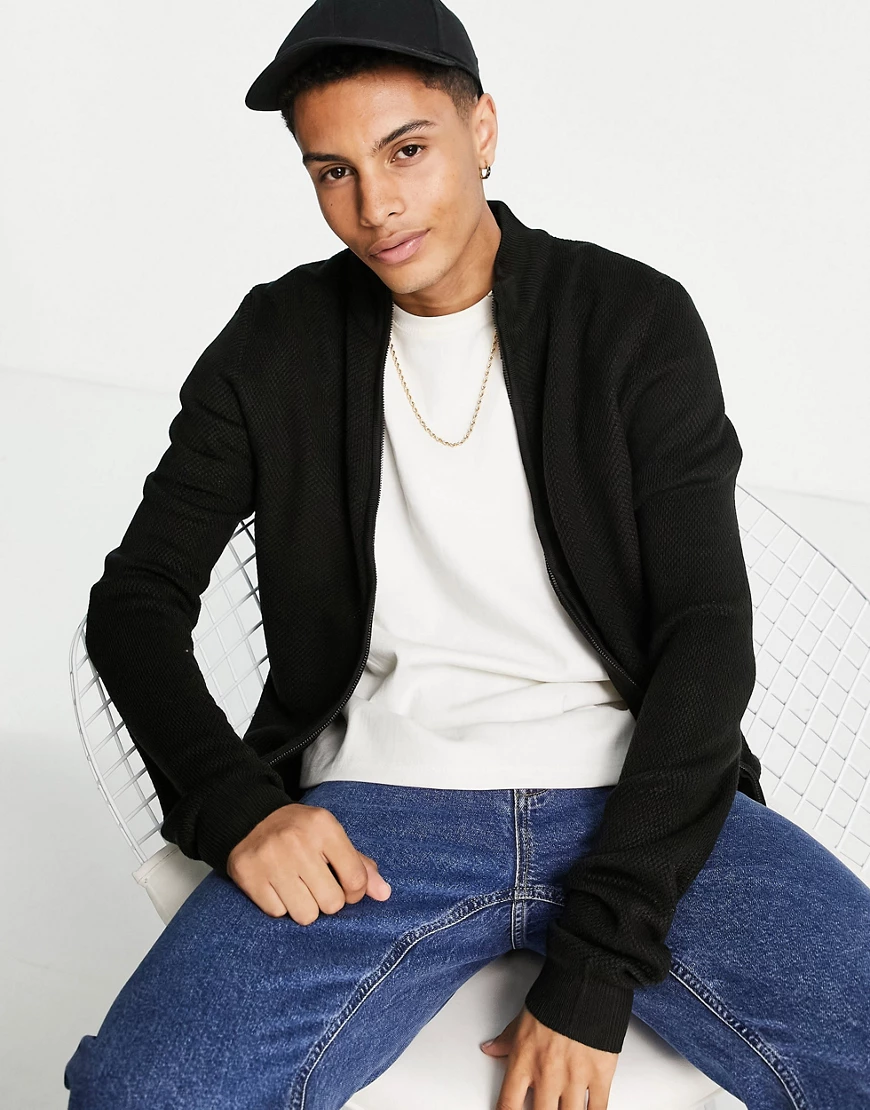 Threadbare – Weicher Pullover mit Stehkragen und durchgehendem Reißverschlu günstig online kaufen