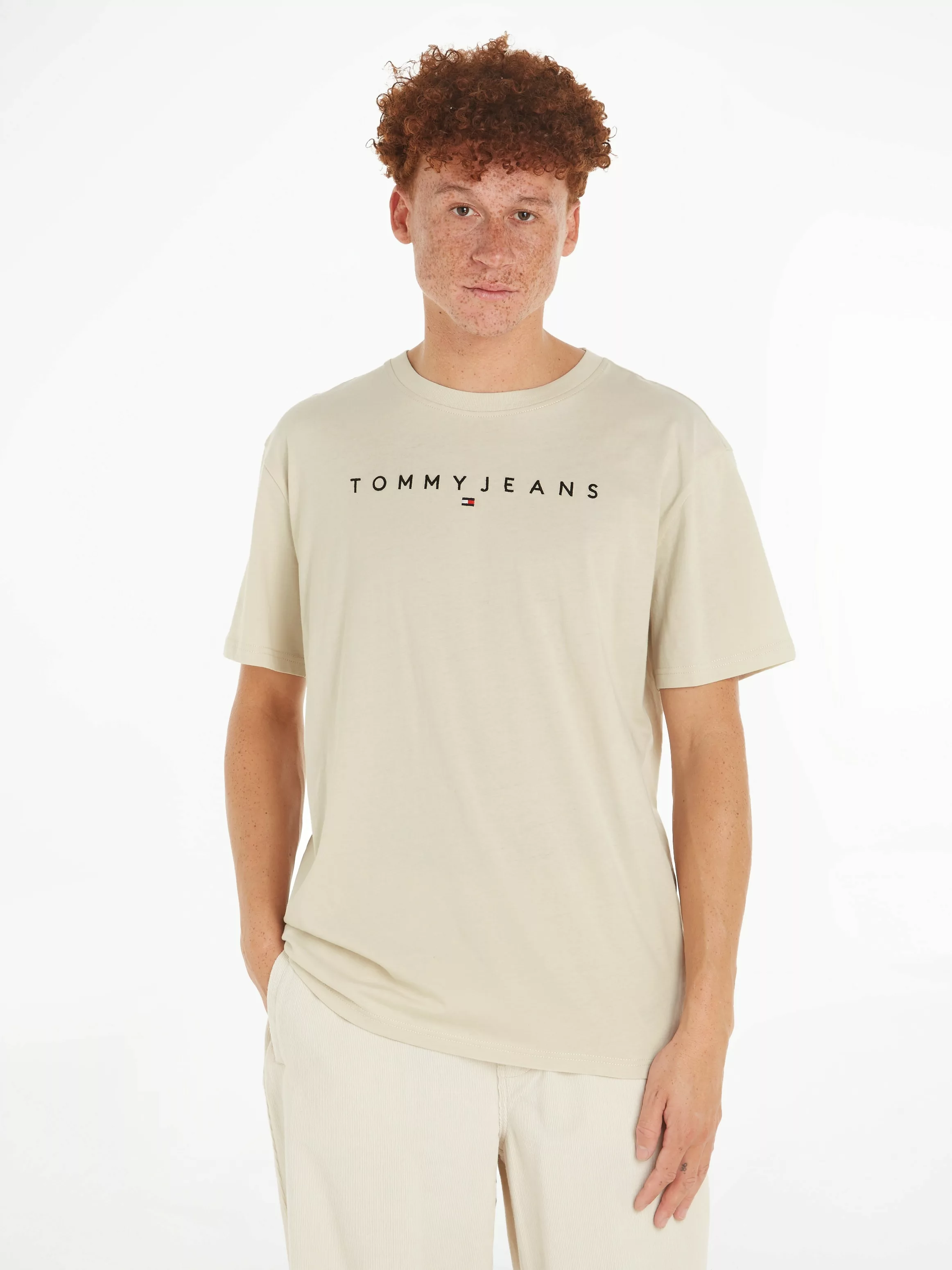 Tommy Jeans T-Shirt TJM REG LINEAR LOGO TEE EXT mit Markenlabel günstig online kaufen