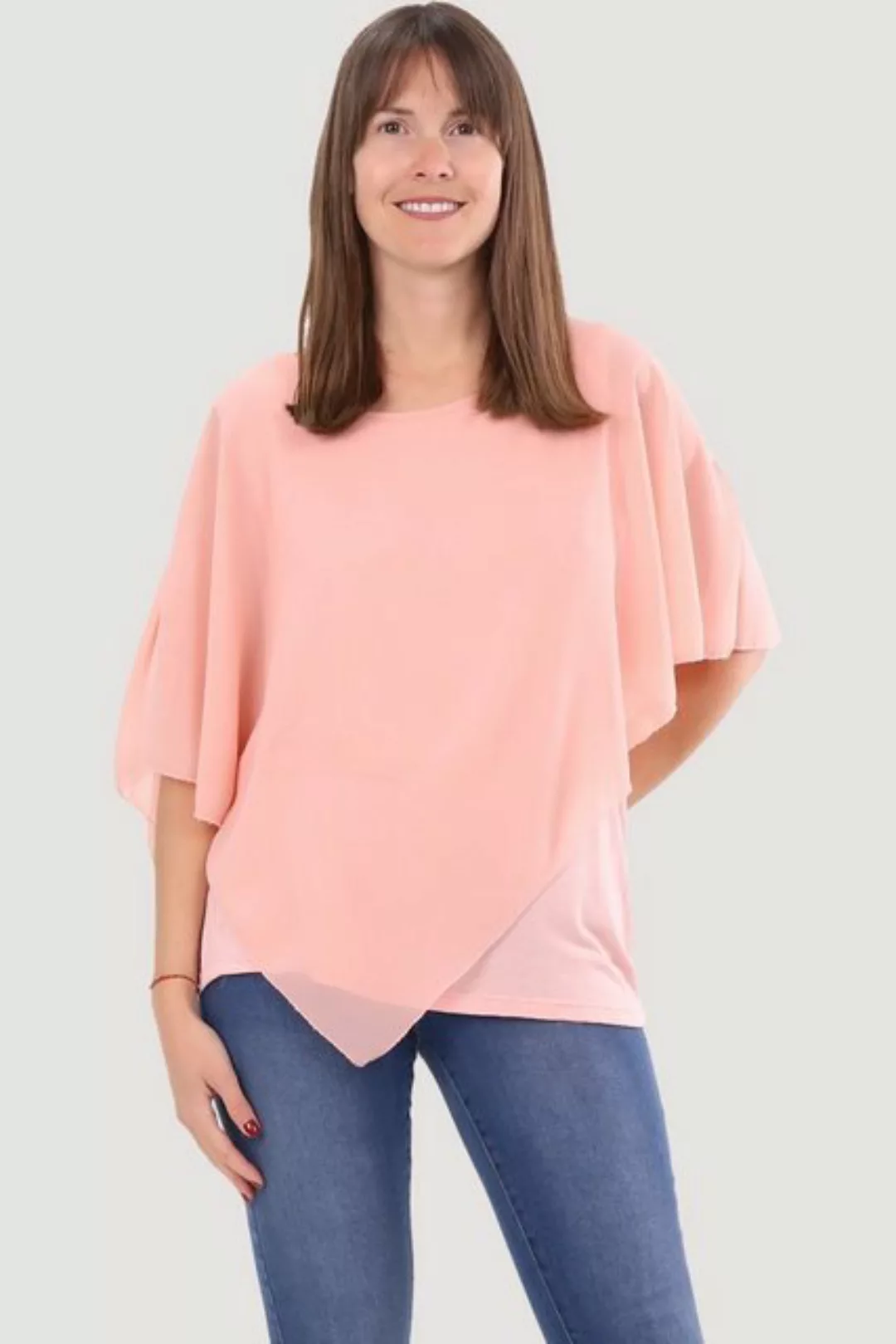 malito more than fashion Chiffonbluse 10732 Schlupfbluse Blusenshirt asymme günstig online kaufen