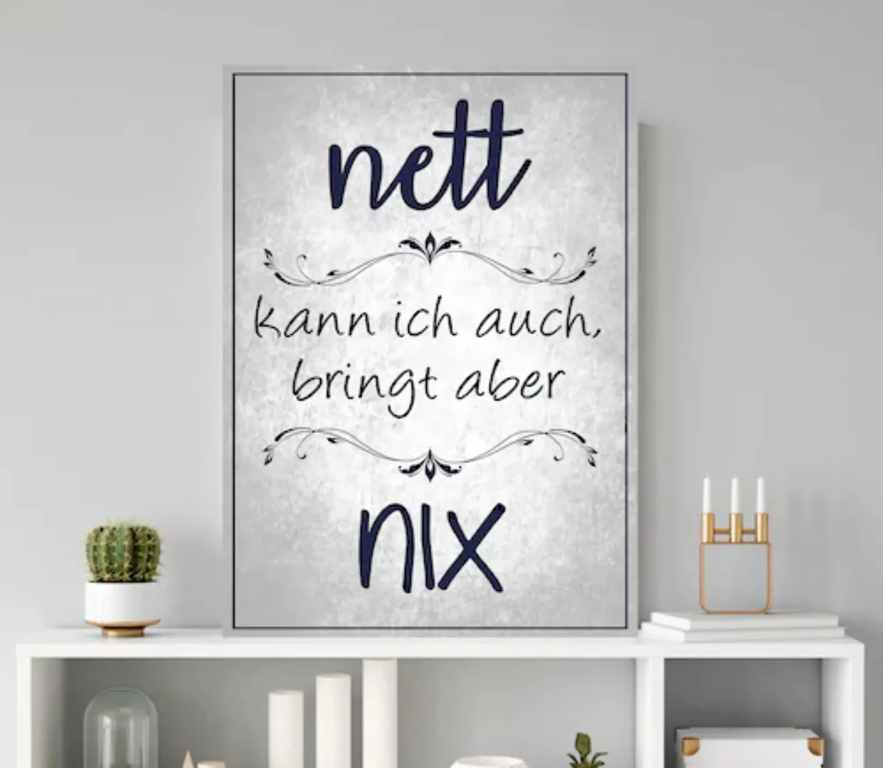 queence Metallbild "Nett kann ich auch", (1 St.), Stahlschilder günstig online kaufen