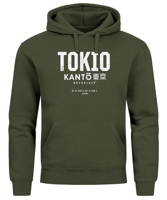 Neverless Hoodie Hoodie Herren Frontprint Tokyo Japan Japanische Schriftzei günstig online kaufen