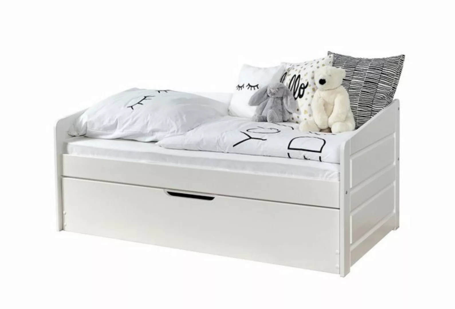 Ticaa Funktionsbett Sofabett MINI Micki 80x160 Buche Weiß günstig online kaufen