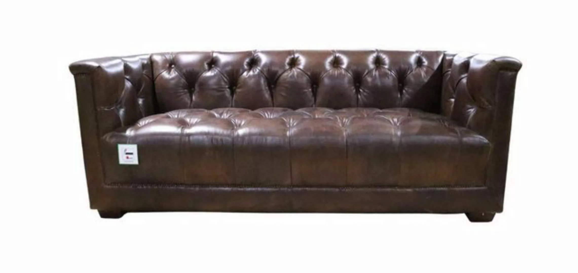 Xlmoebel Sofa Dreisitzer Chesterfield Sofa im Vintage-Stil - Braunes Shabby günstig online kaufen