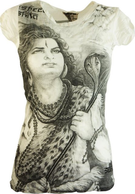 Guru-Shop T-Shirt Sure T-Shirt Shiva - weiß Goa Style, alternative Bekleidu günstig online kaufen