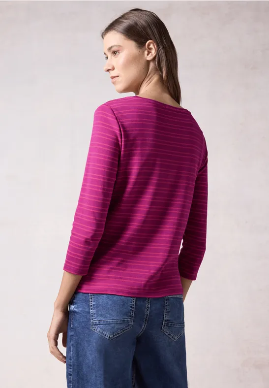 Cecil 3/4-Arm-Shirt Cecil Gestreiftes Shirt in Jewel Pink (1-tlg) Nicht Vor günstig online kaufen