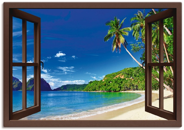 Artland Wandbild »Fensterblick Paradies«, Fensterblick, (1 St.), als Alubil günstig online kaufen