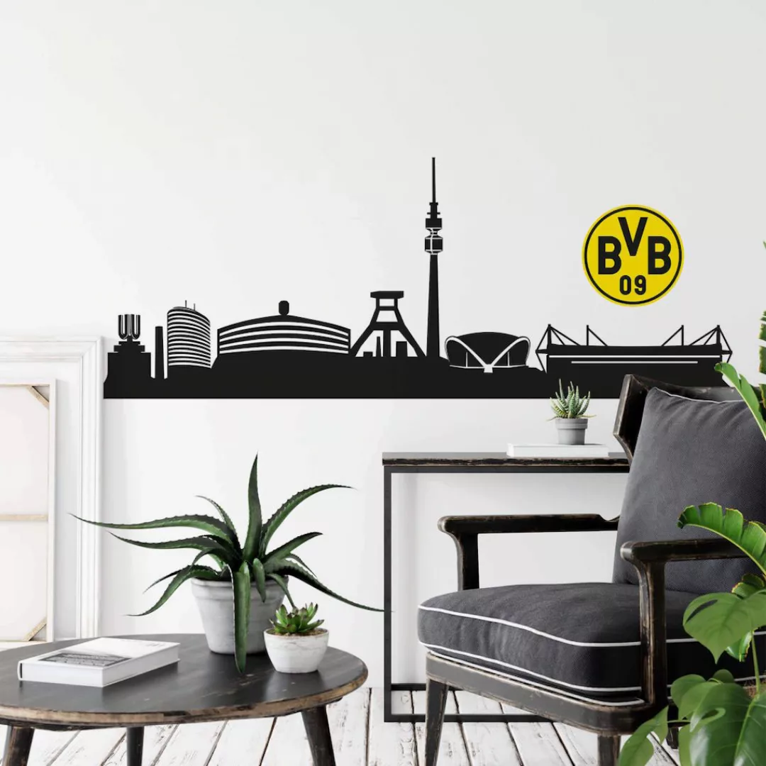 Wall-Art Wandtattoo "Fußball BVB Skyline mit Logo", (1 St.), selbstklebend, günstig online kaufen