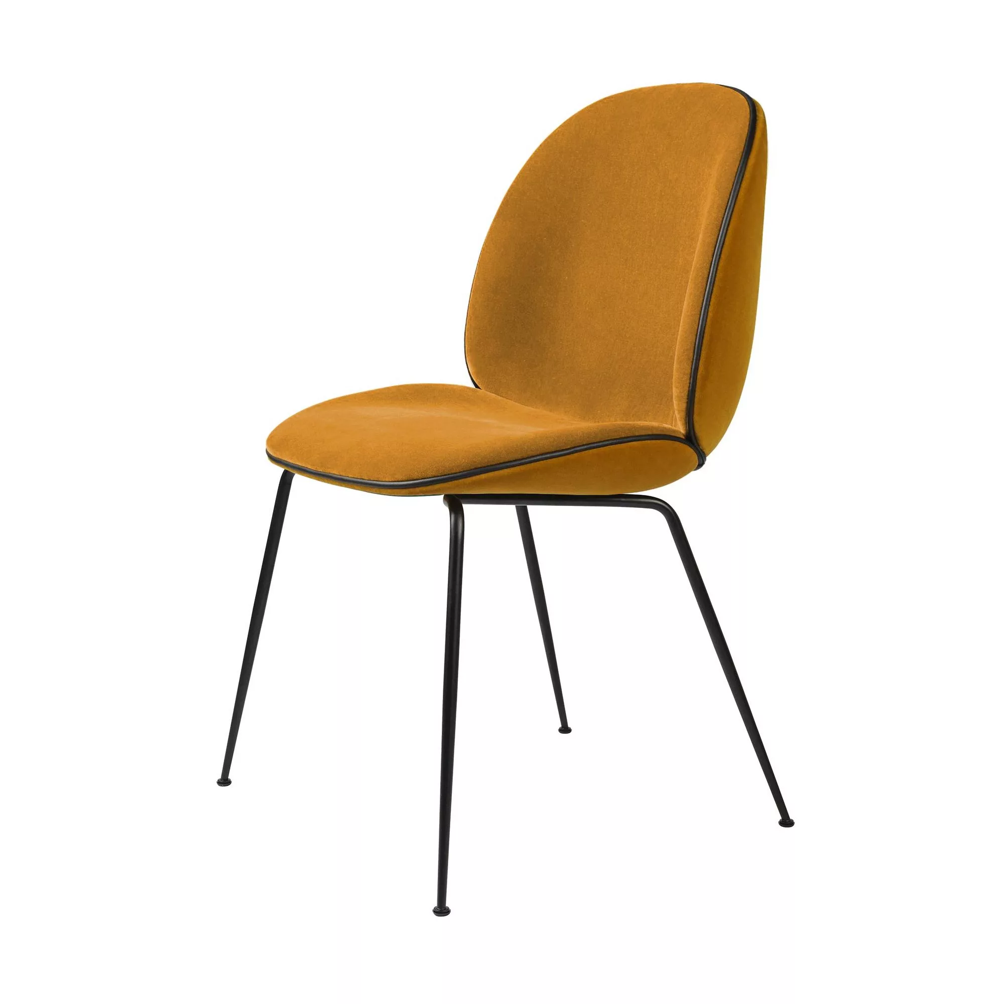 Gubi - Beetle Chair Samtpolster und Gestell in schwarz - gelb/Samt Velluto günstig online kaufen