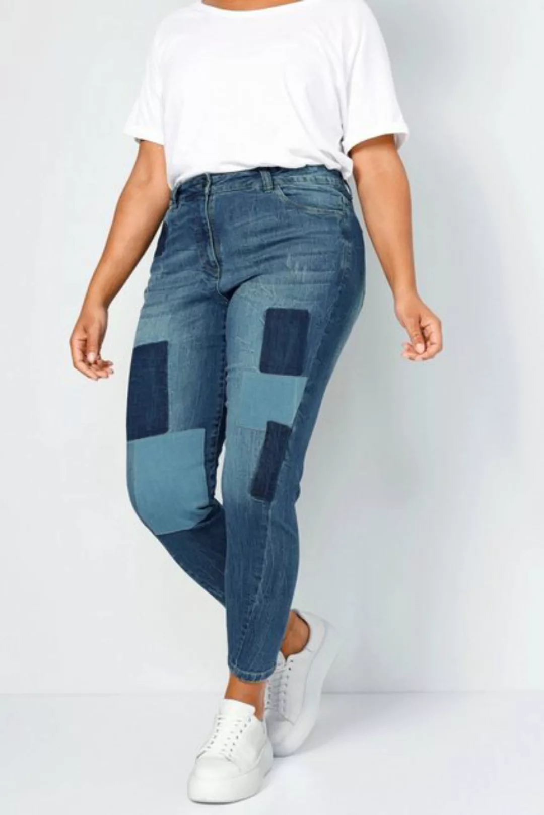 Angel of Style Regular-fit-Jeans 7/8-Jeans Slim Fit Patches 5-Pocket günstig online kaufen