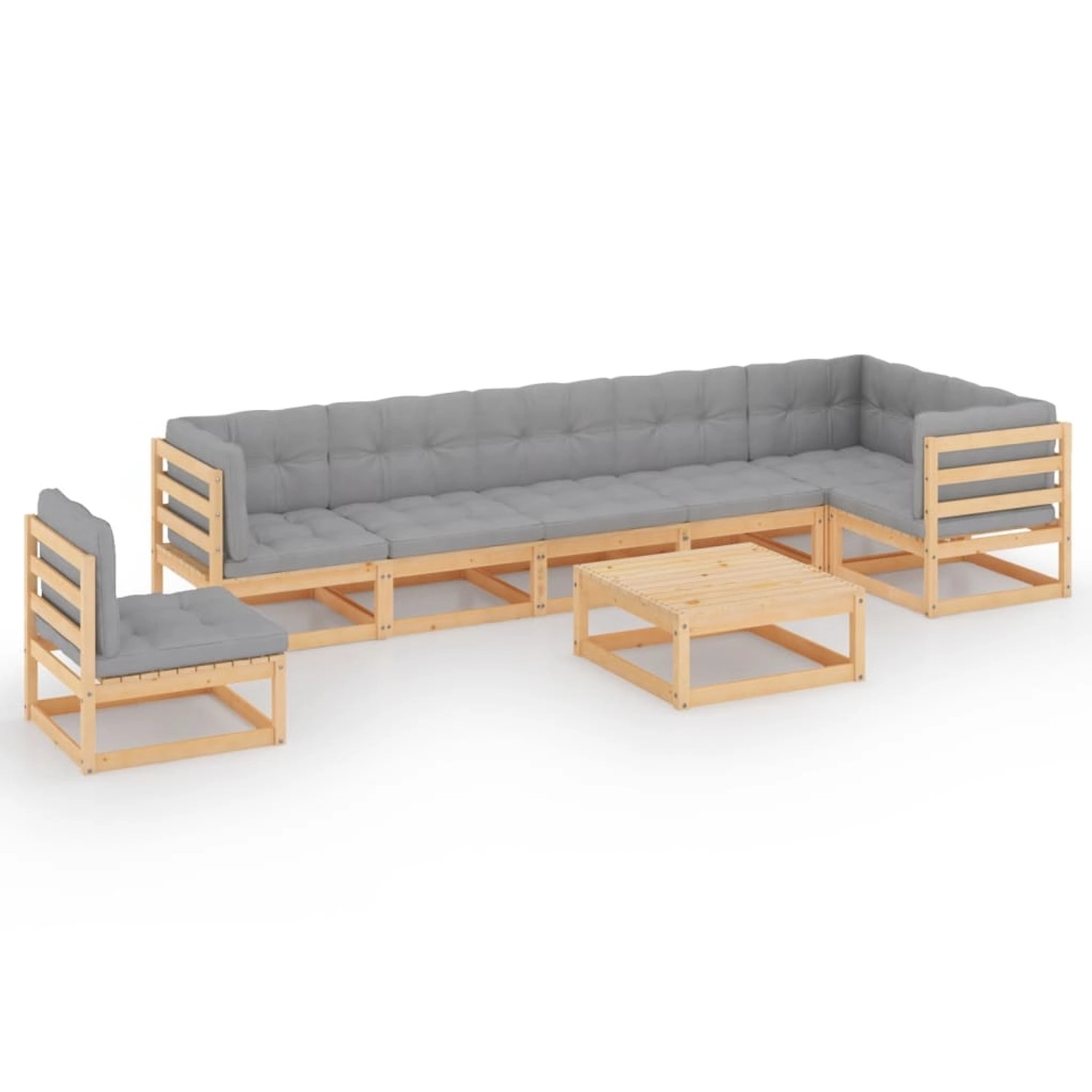 8-tlg. Garten-lounge-set Mit Kissen Massivholz Kiefer günstig online kaufen