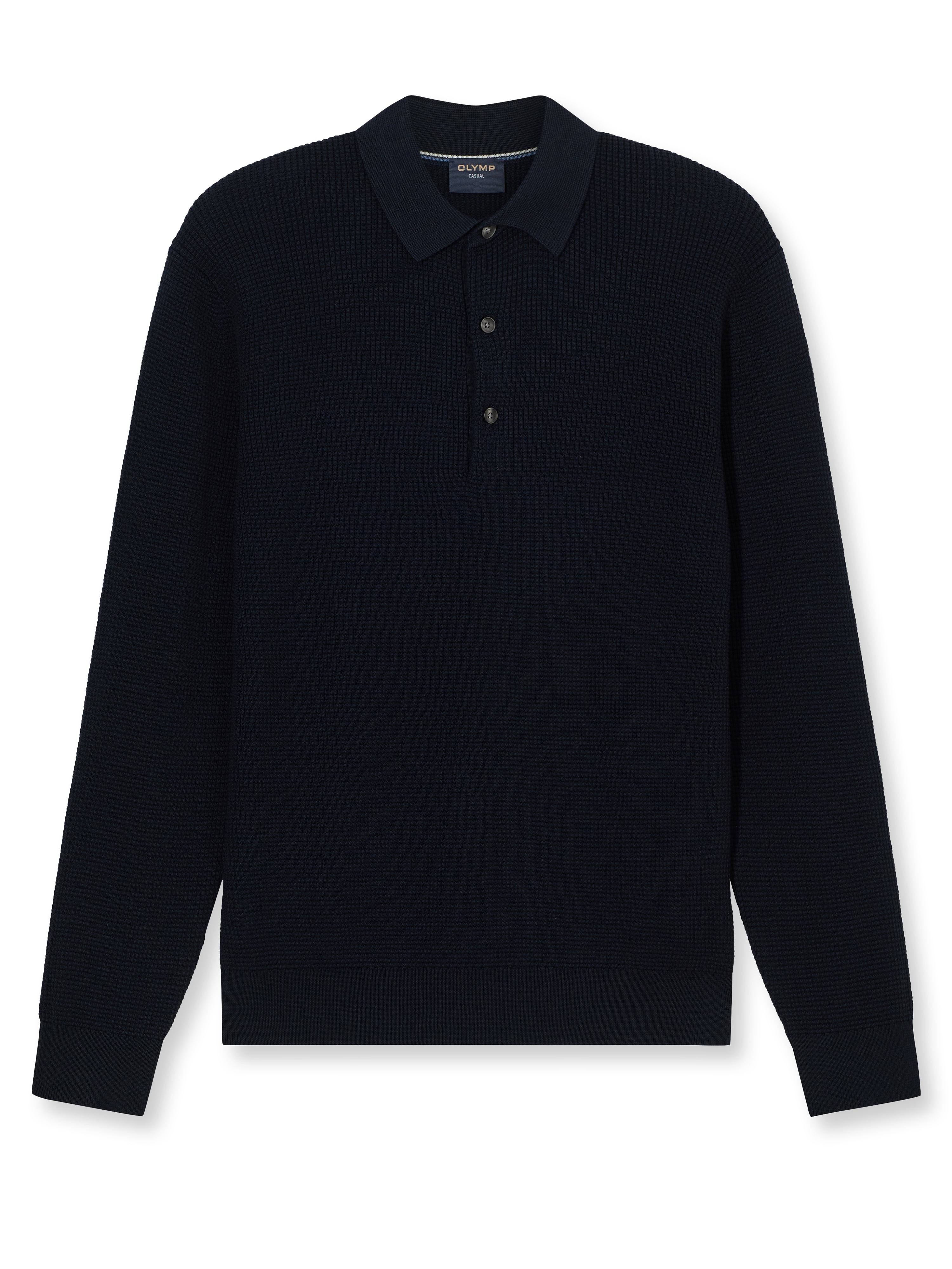 OLYMP Polokragenpullover "Waffle Structure Pullover", strukturiert, unifarb günstig online kaufen