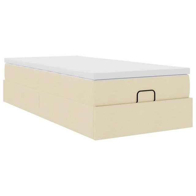 vidaXL Bett, Ottoman-Bett mit Matratze Creme 90x200 cm Stoff günstig online kaufen