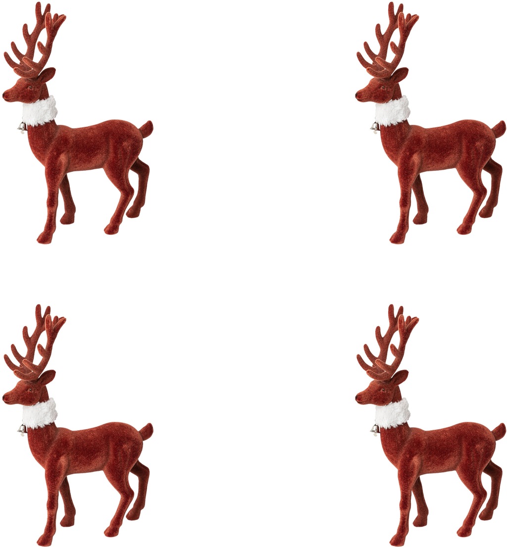 Creativ deco Weihnachtsfigur "Hirsch, Weihnachtsdeko rot", mit feiner Samto günstig online kaufen