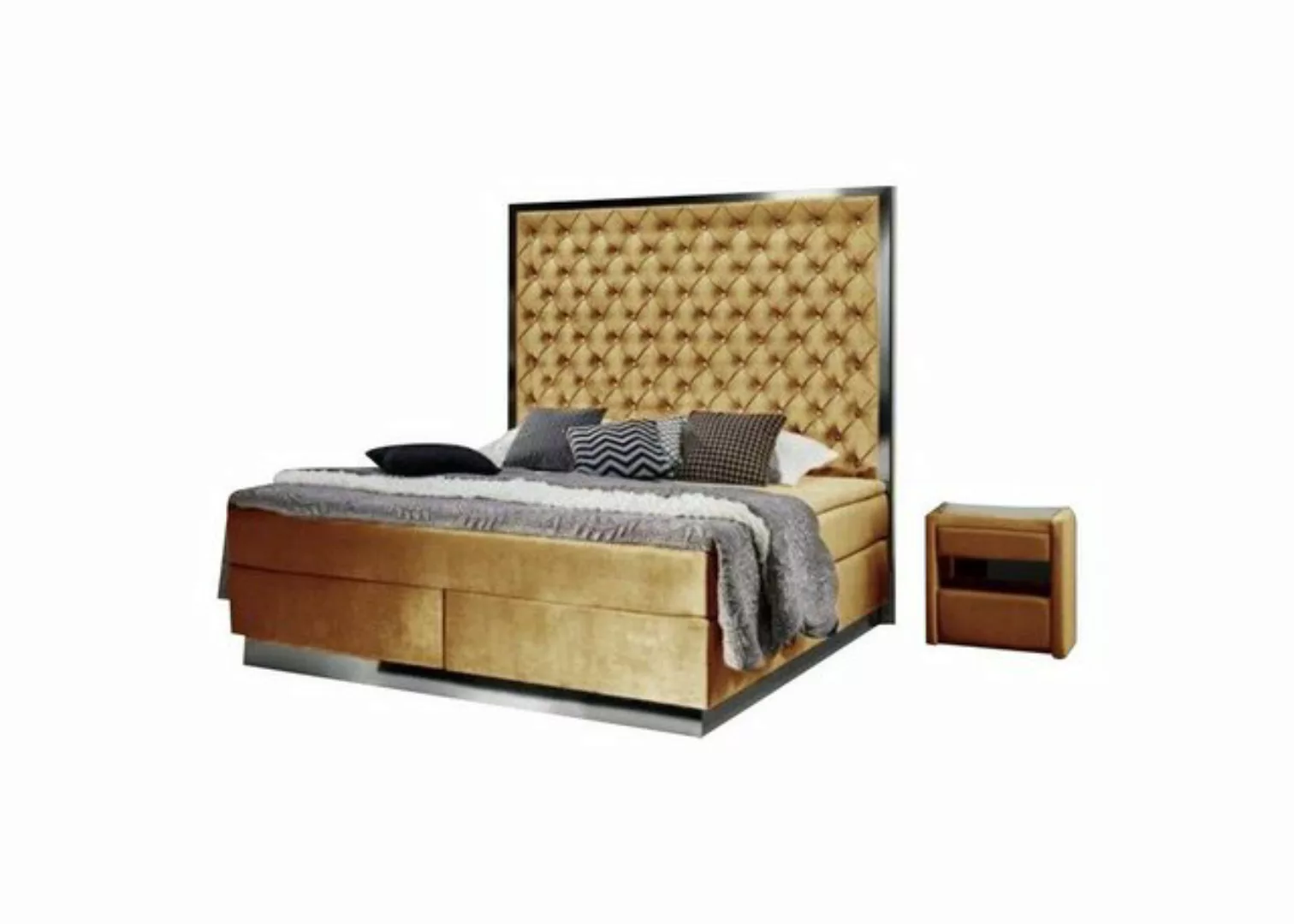 Xlmoebel Bett Boxspringbett aus Stoff, Chesterfield Design, Schlafzimmer Mö günstig online kaufen