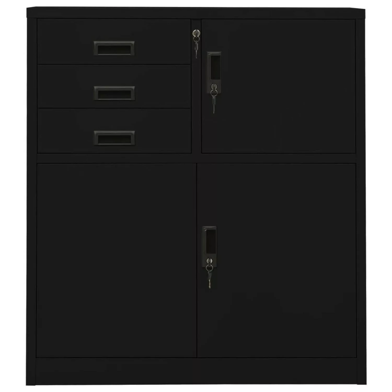 Büroschrank Schwarz 90x40x102 Cm Stahl günstig online kaufen