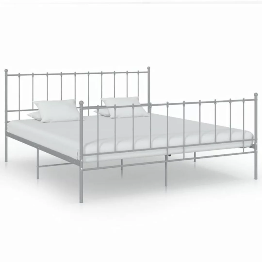 furnicato Bett Grau Metall 200x200 cm günstig online kaufen