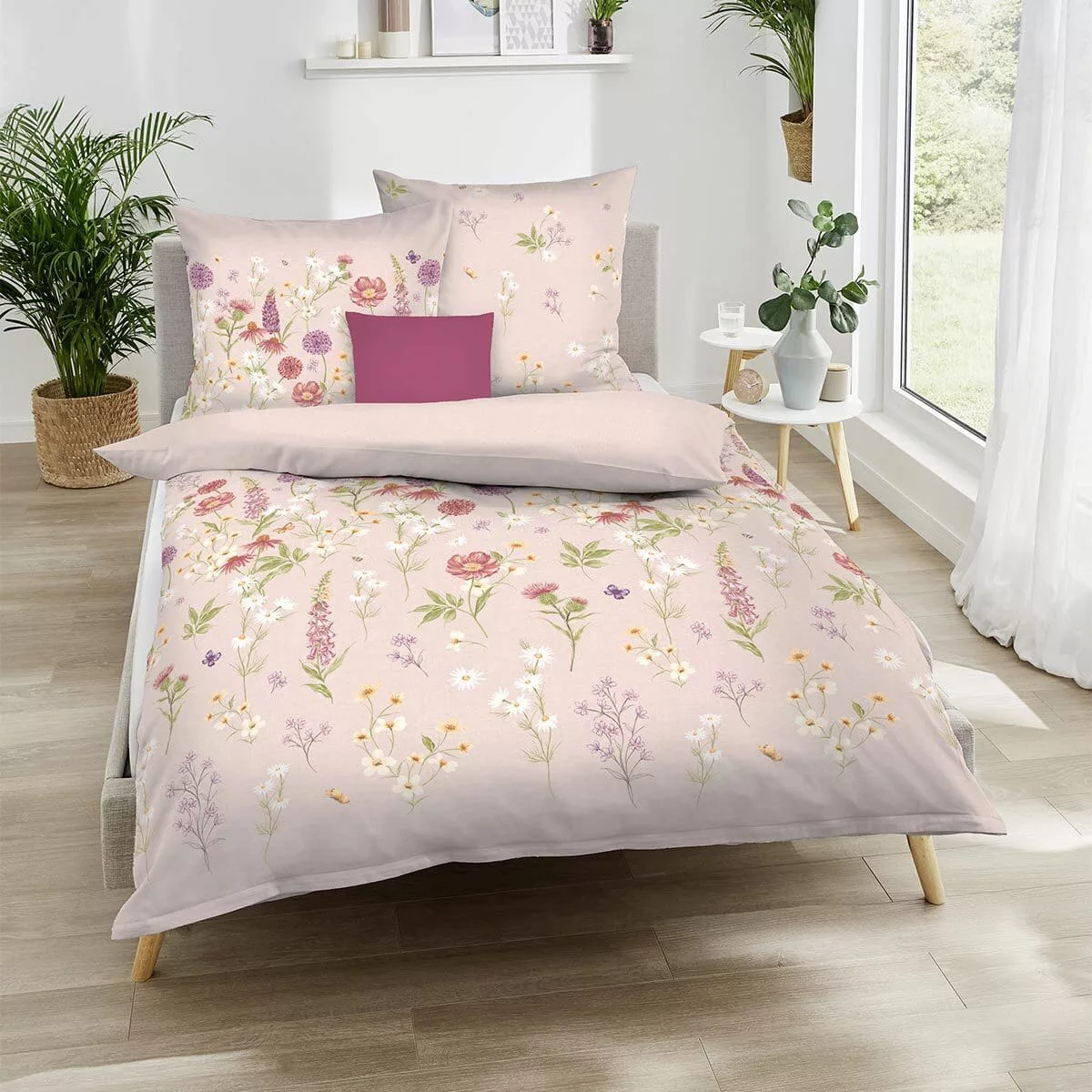 Kaeppel Biber Bettwäsche Wiesenblümchen rosa günstig online kaufen