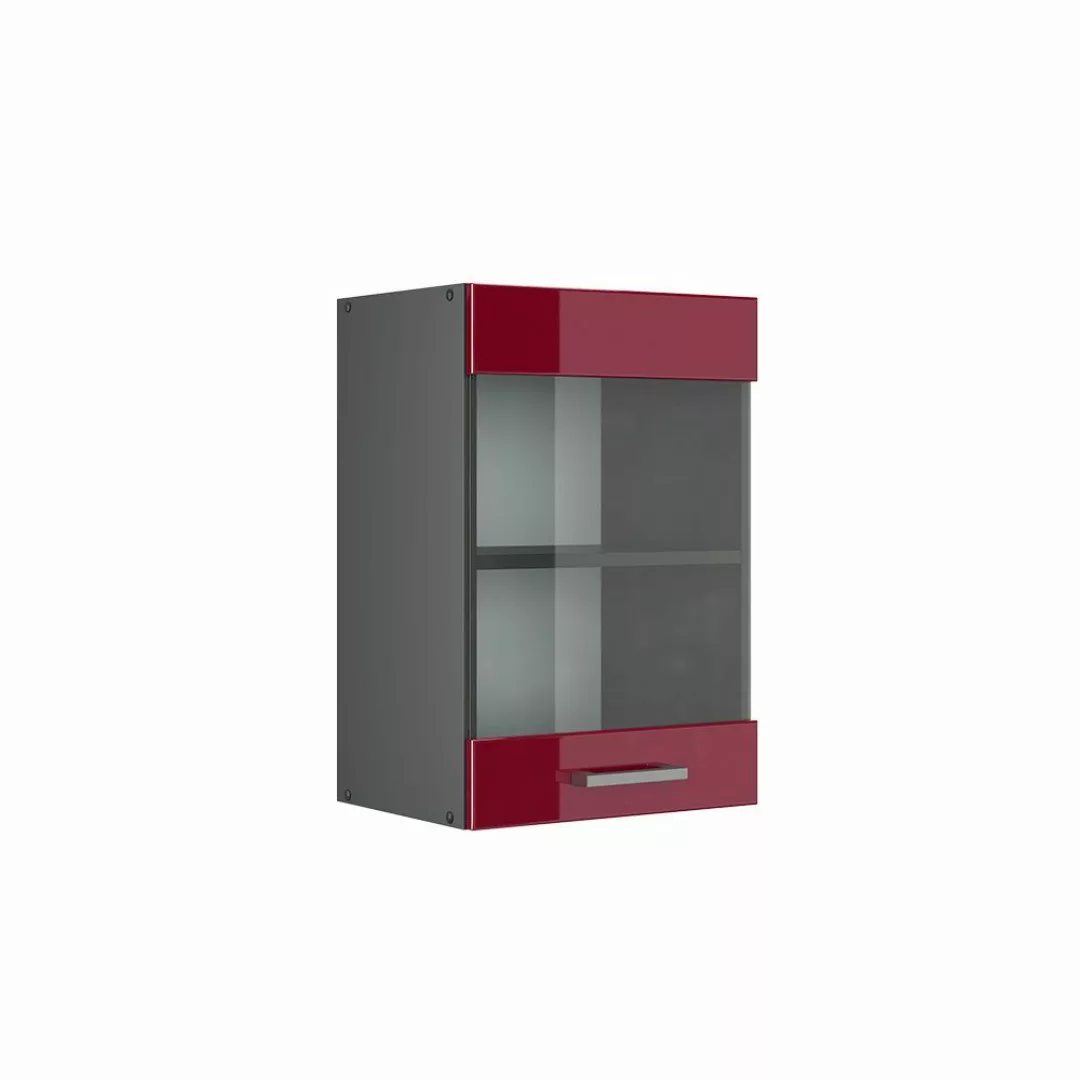 Vicco Glashängeschrank R-Line, Bordeaux Hochglanz/Anthrazit, 40 günstig online kaufen