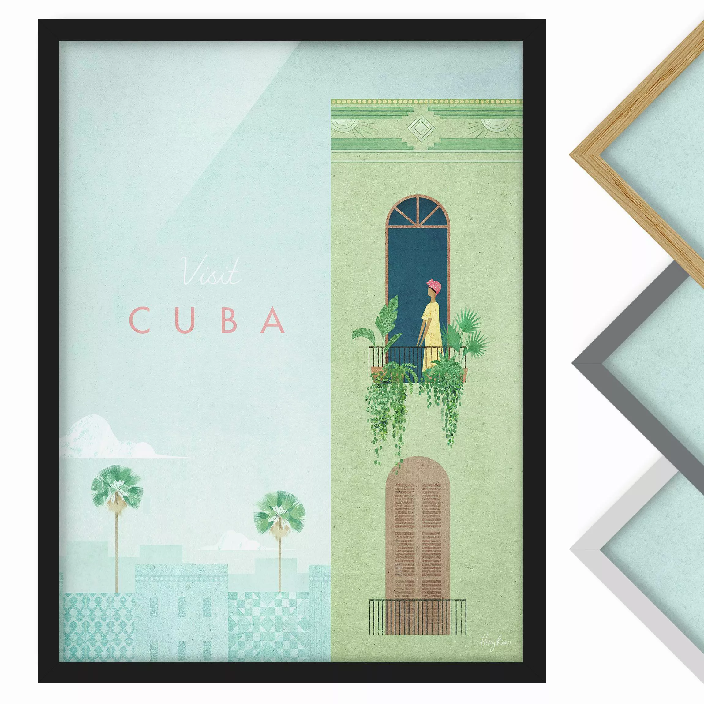 Bild mit Rahmen Reiseposter - Cuba günstig online kaufen