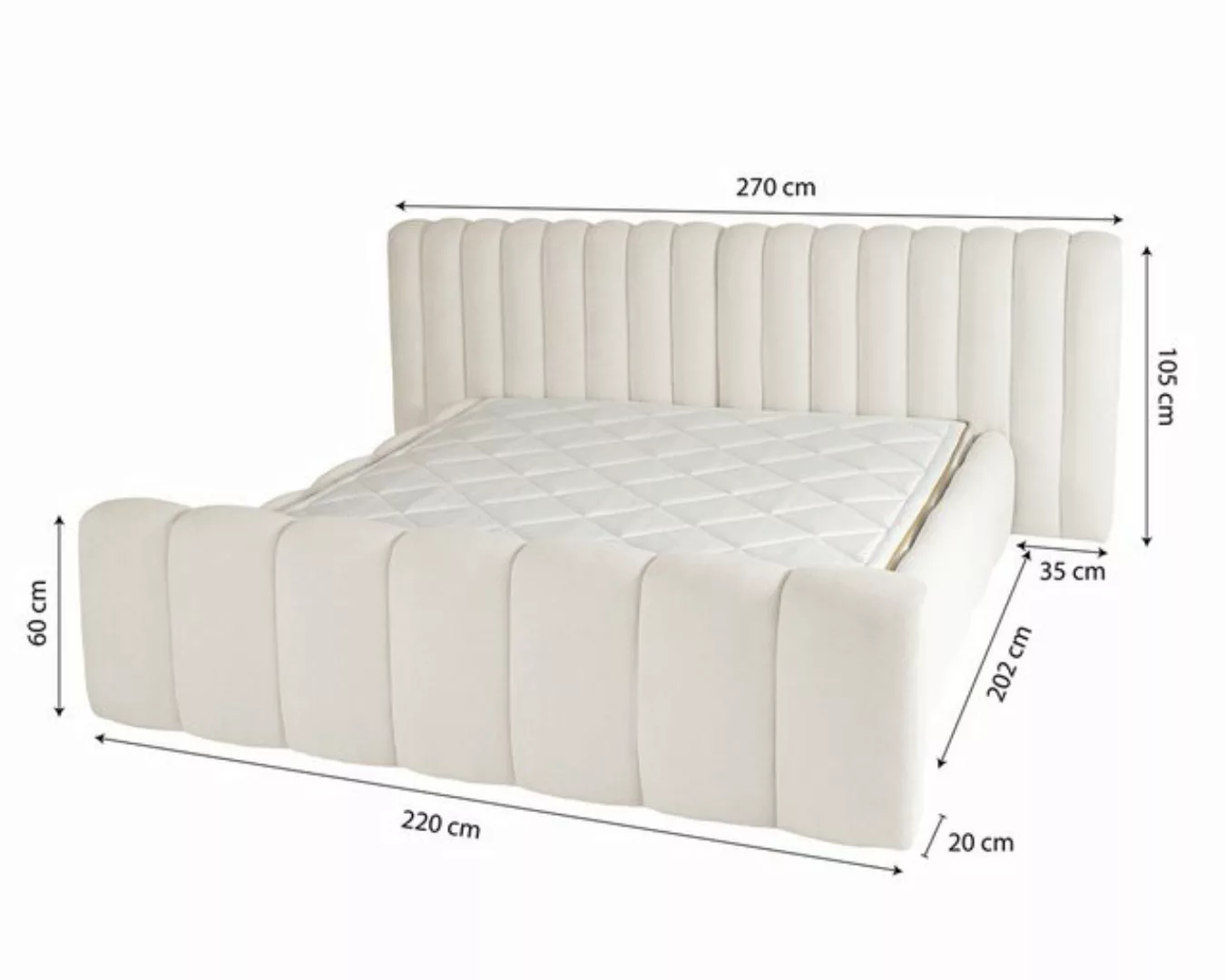 Sitheim-Europe Bett Adore Chic Designerbett Beige mit oder ohne Matratze günstig online kaufen