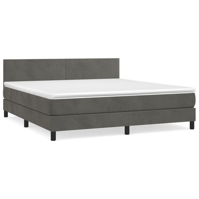 vidaXL Bettgestell Boxspringbett mit Matratze Dunkelgrau 160x200 cm Samt Be günstig online kaufen