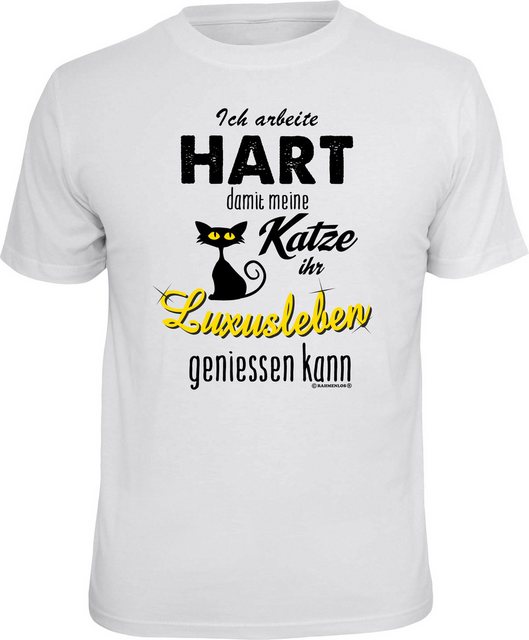 RAHMENLOS® T-Shirt als Geschenk - Katze Luxusleben genießen günstig online kaufen