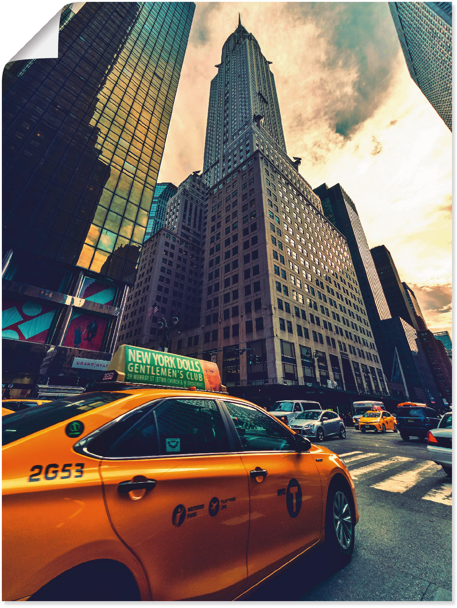 Artland Wandbild "Taxi in New York", Gebäude, (1 St.), als Leinwandbild, Po günstig online kaufen