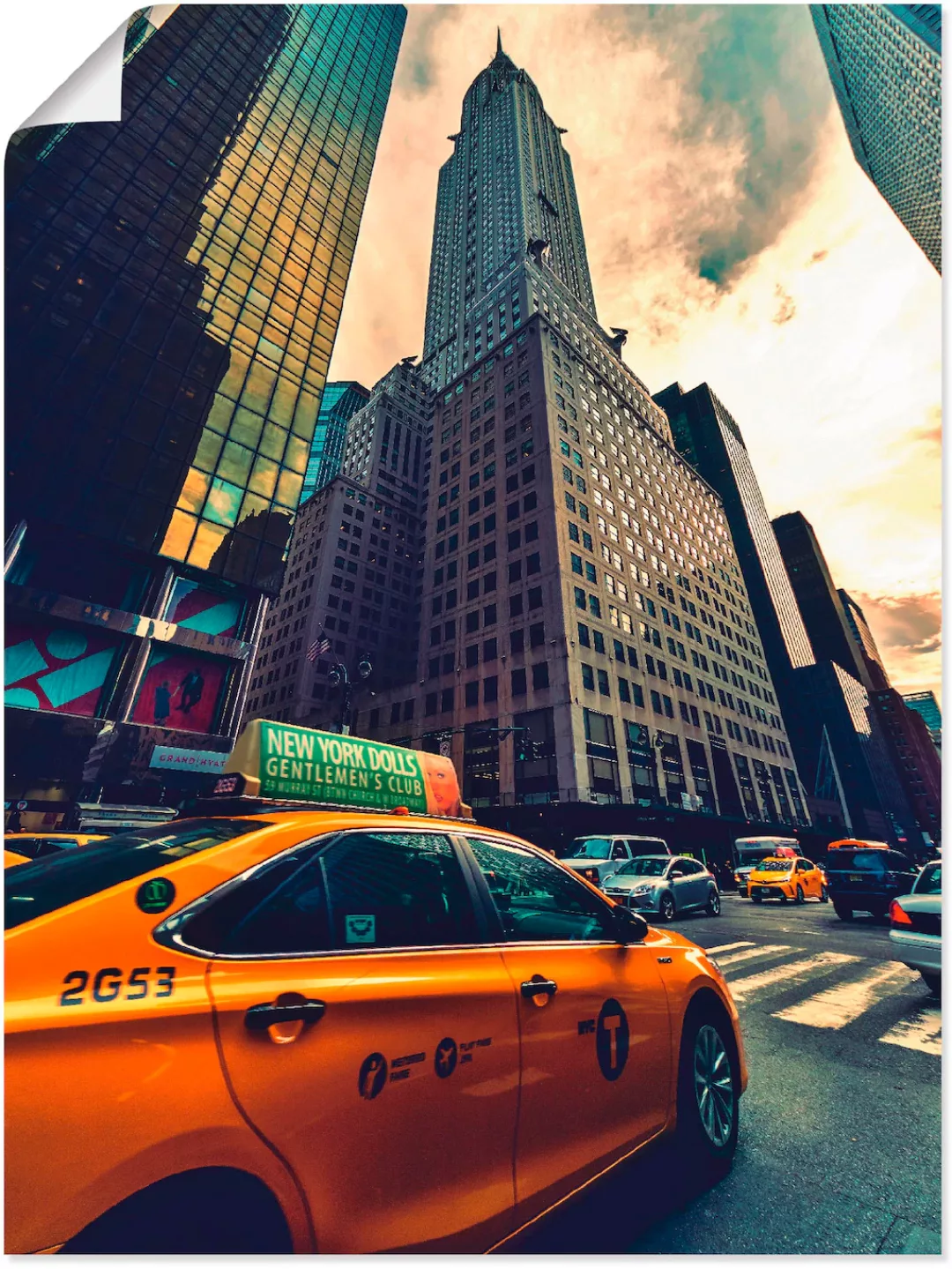Artland Wandbild »Taxi in New York«, Gebäude, (1 St.), als Leinwandbild, Po günstig online kaufen