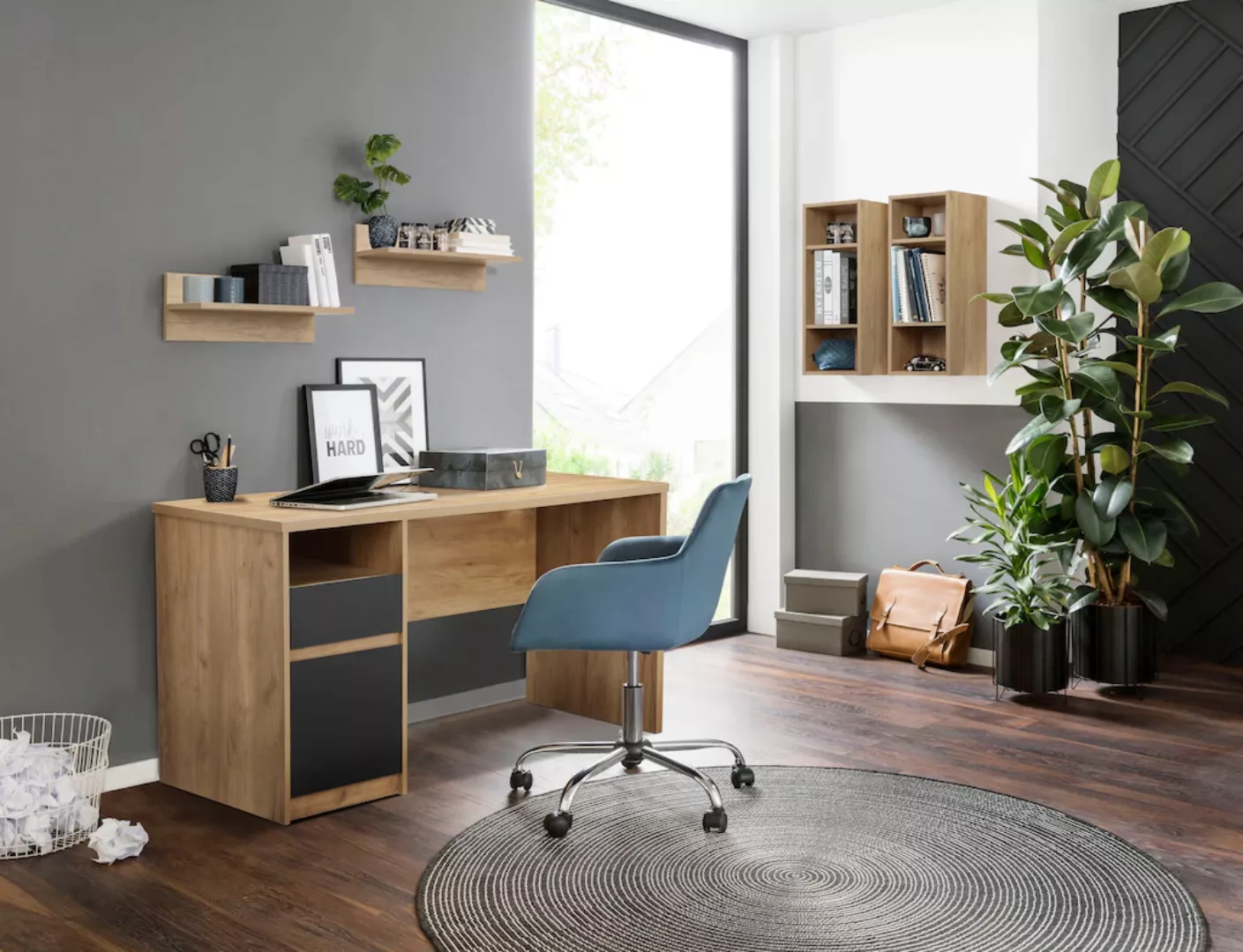Places of Style Schreibtisch "CRACO, Computertisch, Kabeldurchlass,", mit o günstig online kaufen