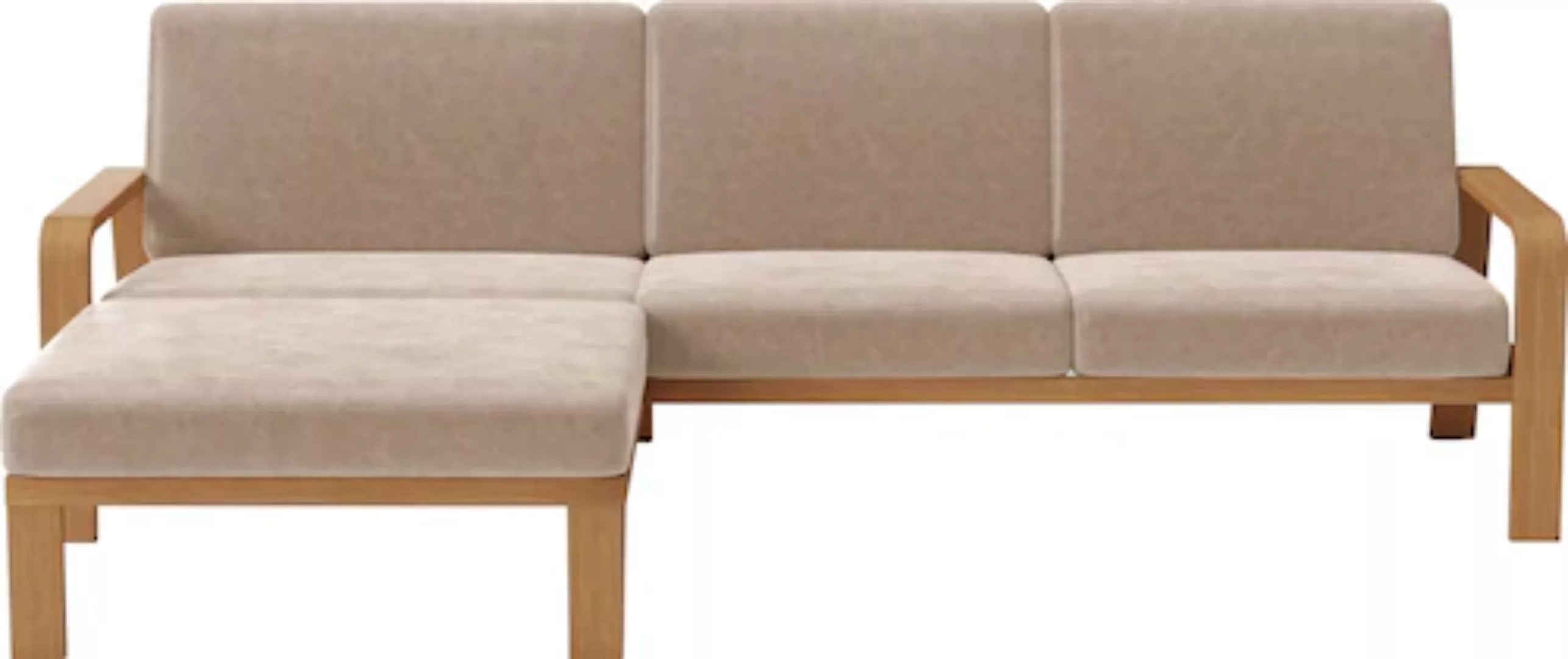 sit&more Ecksofa »Kolding L-Form«, Armlehnen aus eichefarbigem Buchenholz, günstig online kaufen