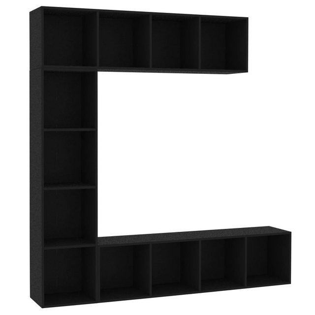 vidaXL Bücherregal 3-tlg. Bücher-/TV-Schrank Set Schwarz 180x30x180 cm, 3-t günstig online kaufen