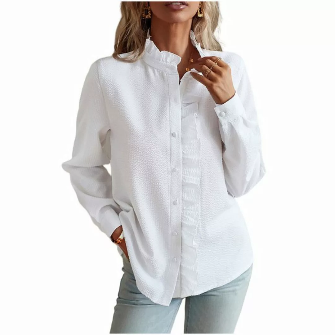 ZWY Fleecehemd Damen bluse mit langen Ärmeln, stilvolle Bürokleidung günstig online kaufen
